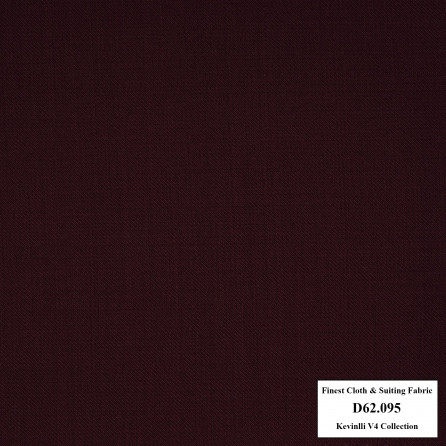 D62.095 Kevinlli V4 - Vải Suit 60% Wool - Đỏ đô